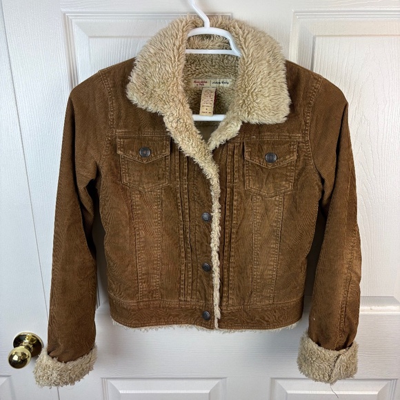 Vintage Abercrombie & Fitch Sherpa Corduroy Jacket Brown - Picture 1 of 4